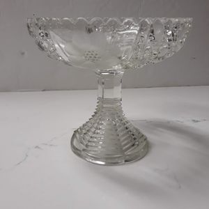 Vintage Cut Glass Compote Candy/Nut dish 5-3/8"H